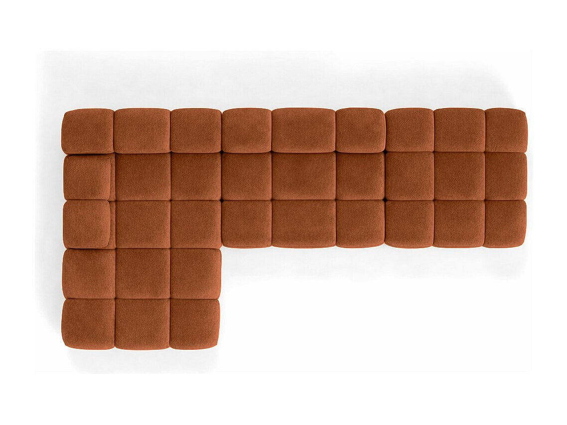 Pouf pour canapé modulable marron tissu