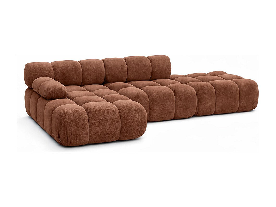 Pouf pour canapé modulable marron tissu