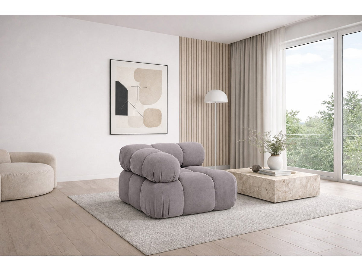Canapé modulable gris tissu