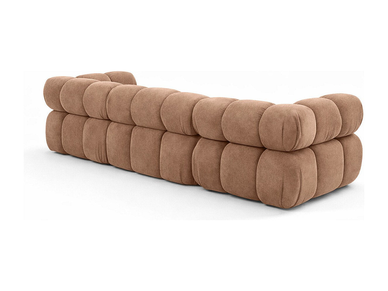 Canapé modulable 3 places marron tissu