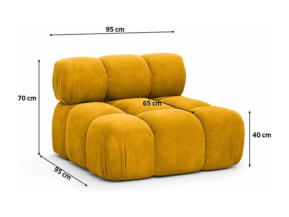 Canapé modulable jaune tissu