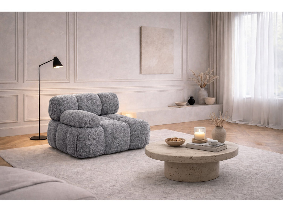 Canapé modulable gris tissu
