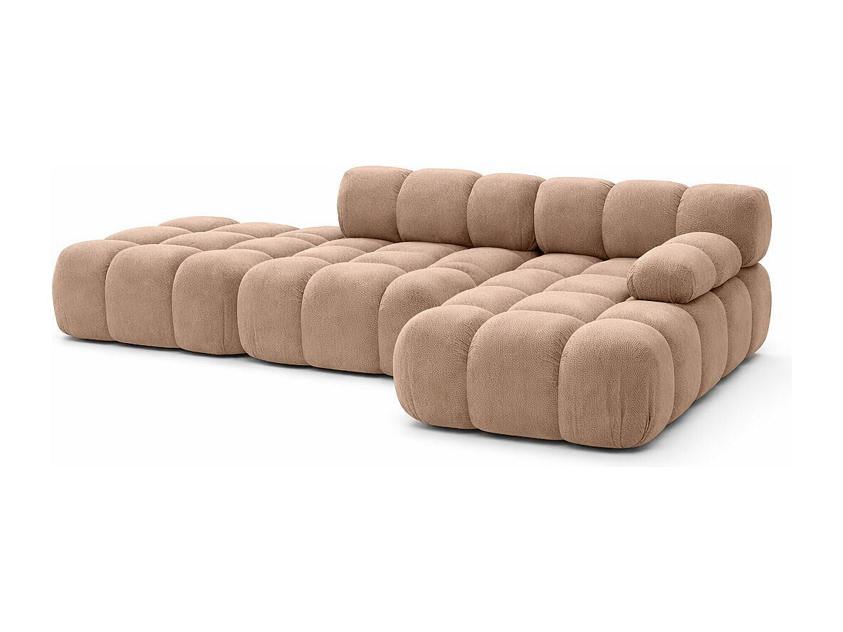 Pouf pour canapé modulable marron tissu