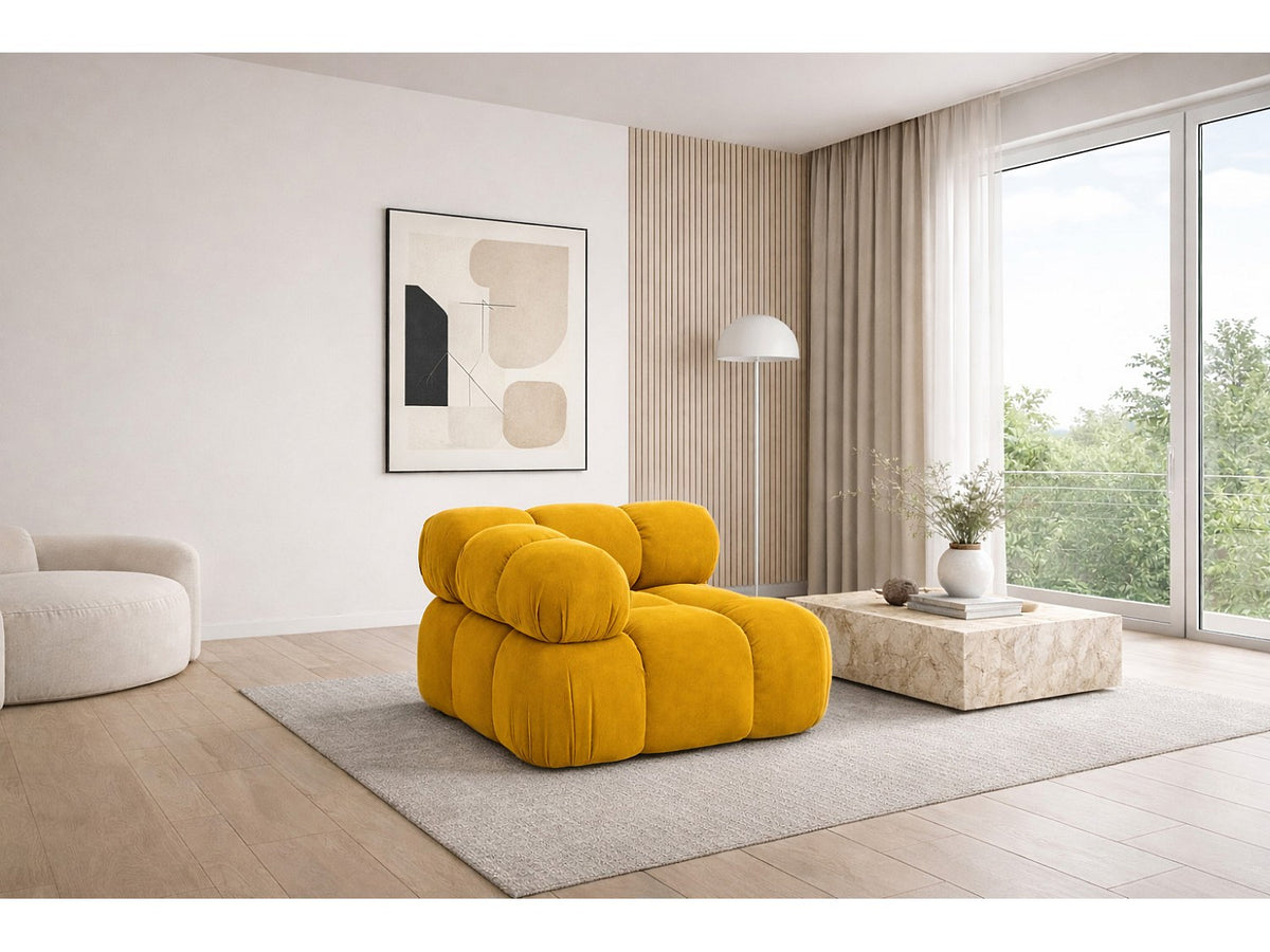 Canapé modulable jaune tissu