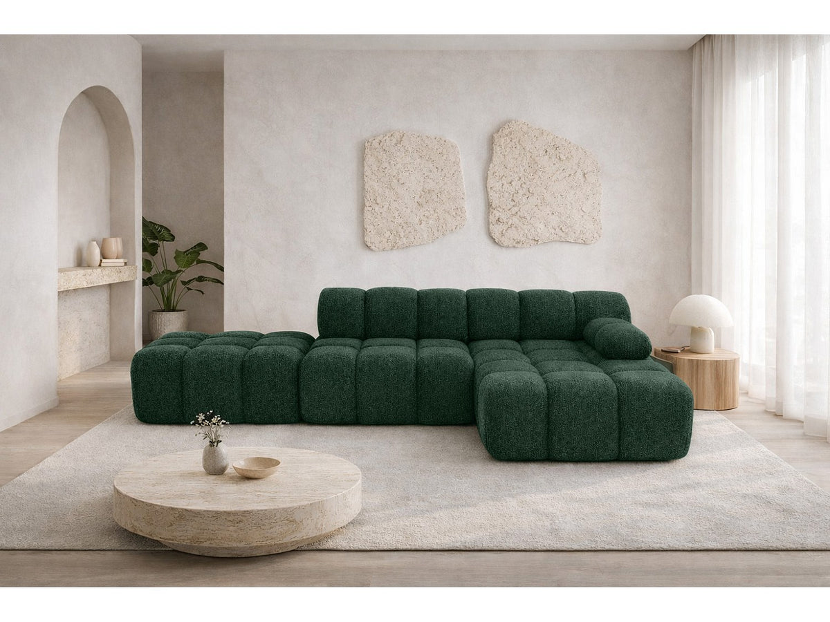 Pouf pour canapé modulable vert tissu