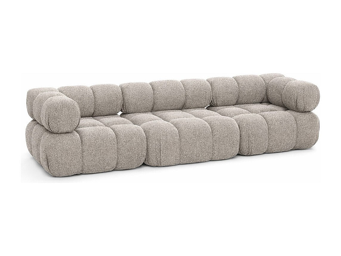 Canapé modulable 3 places beige tissu