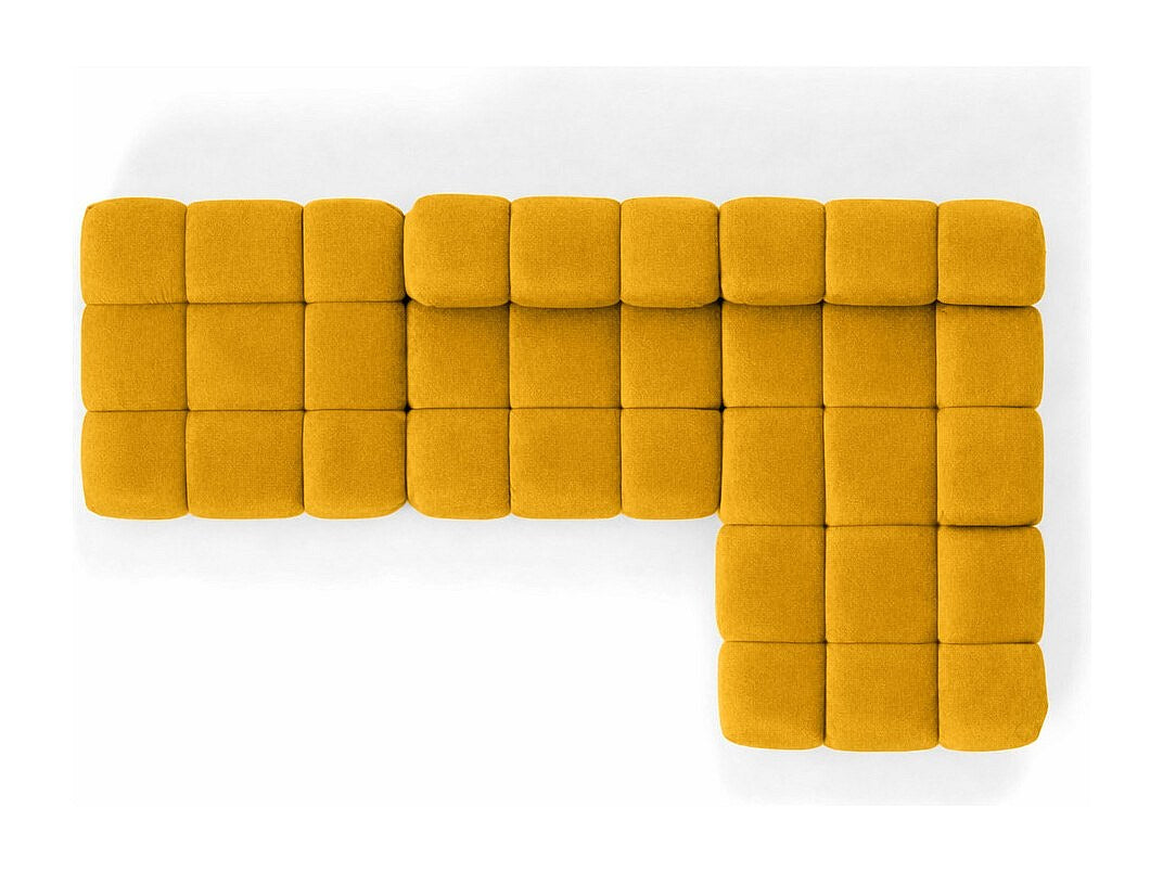 Pouf pour canapé modulable jaune tissu