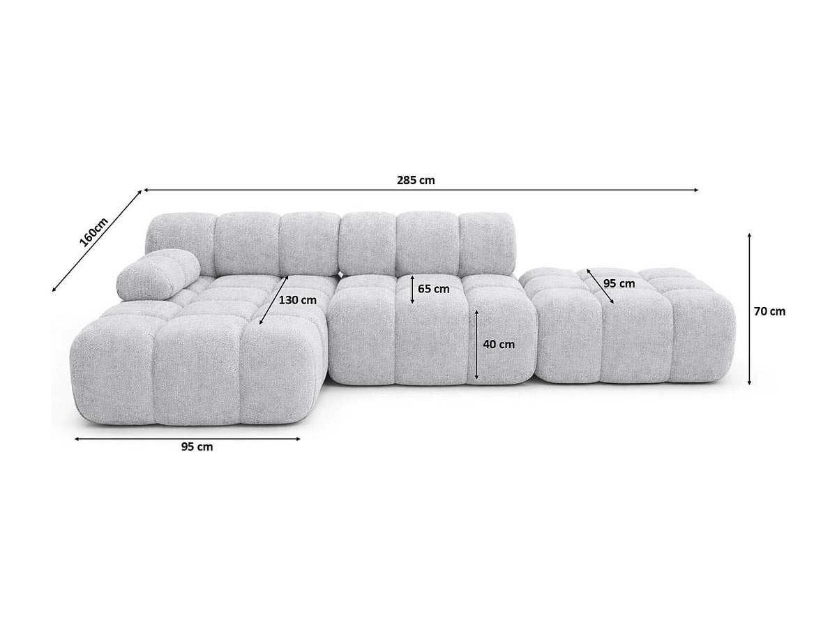 Pouf pour canapé modulable gris tissu