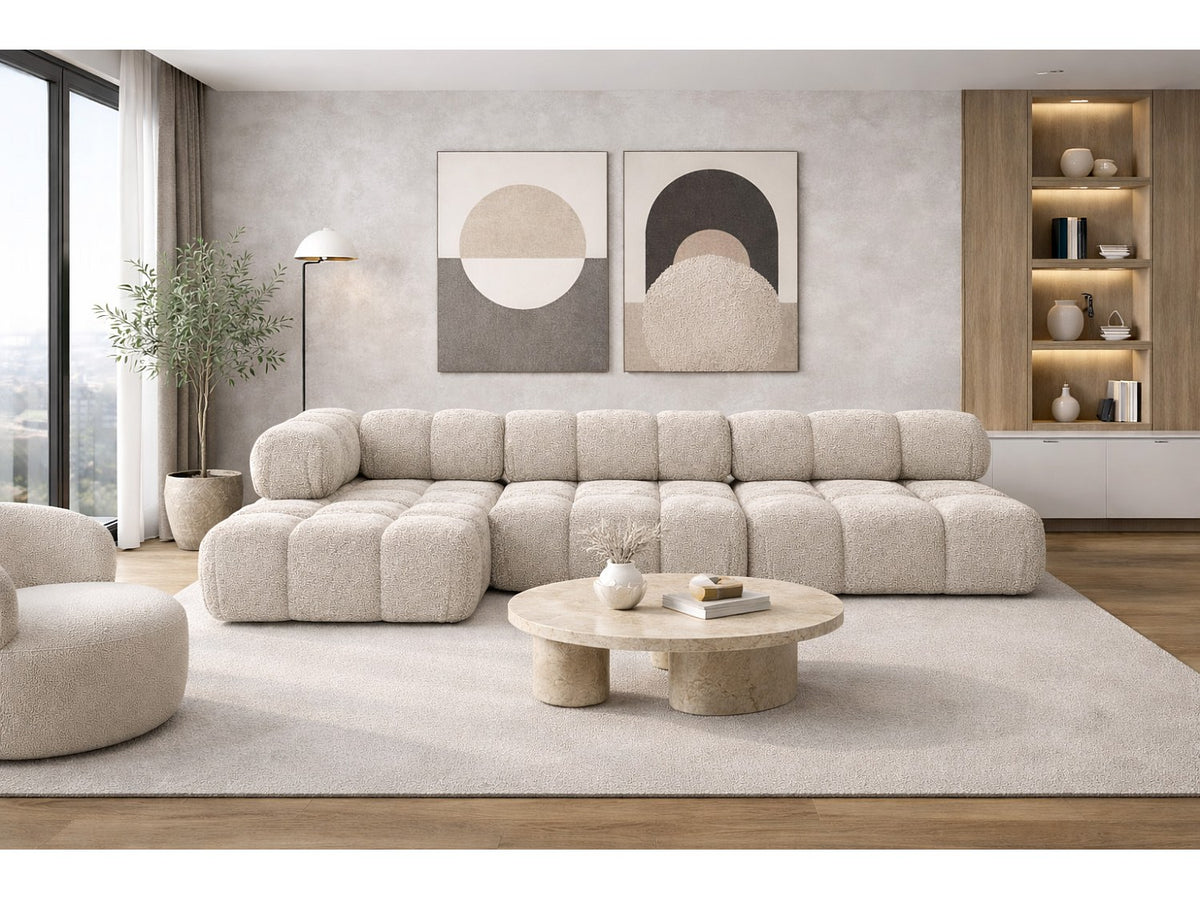Canapé modulable beige tissu