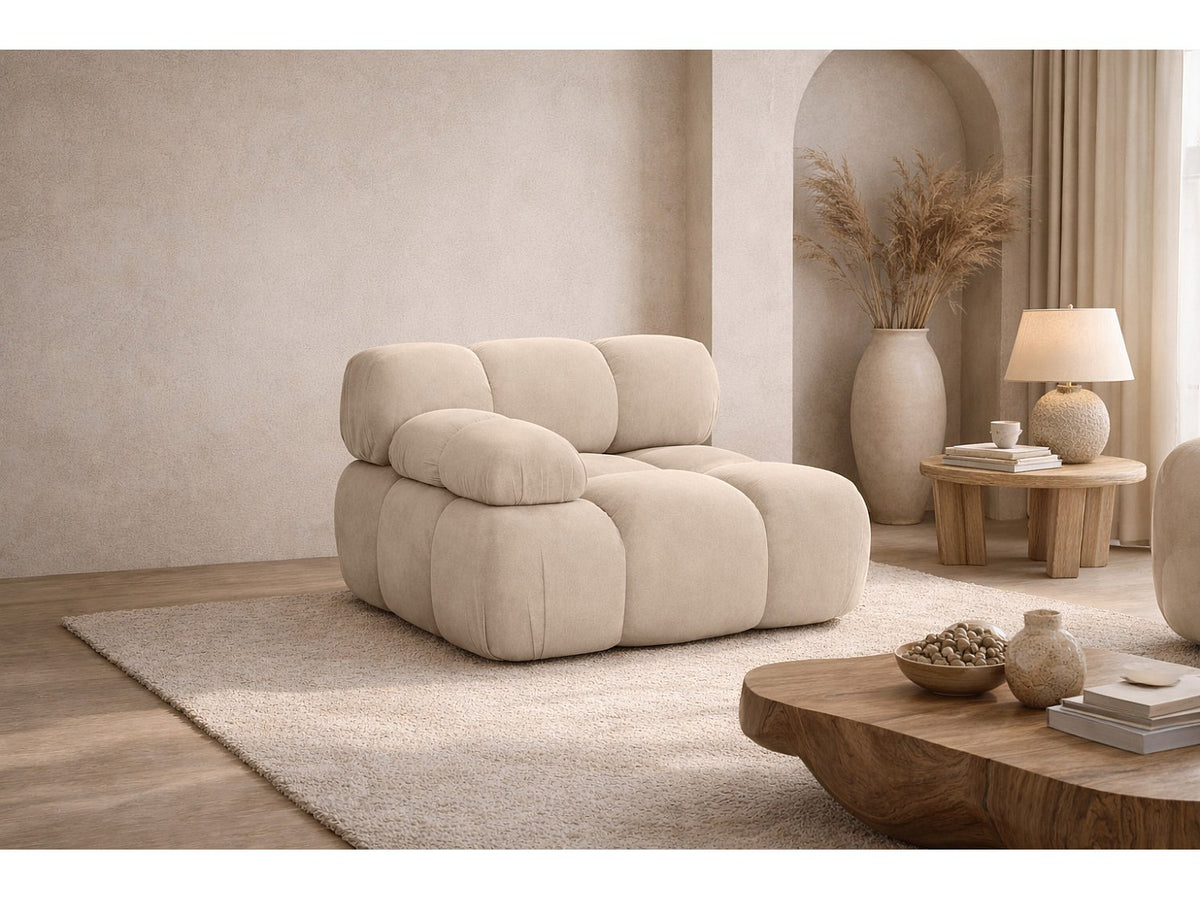 Canapé modulable beige tissu