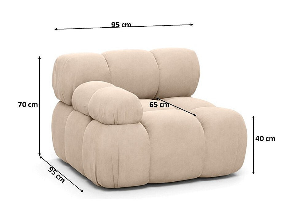 Canapé modulable beige tissu