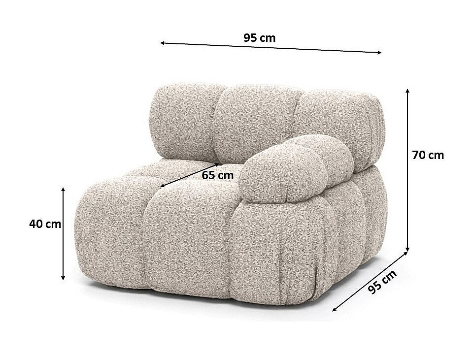 Canapé modulable beige tissu