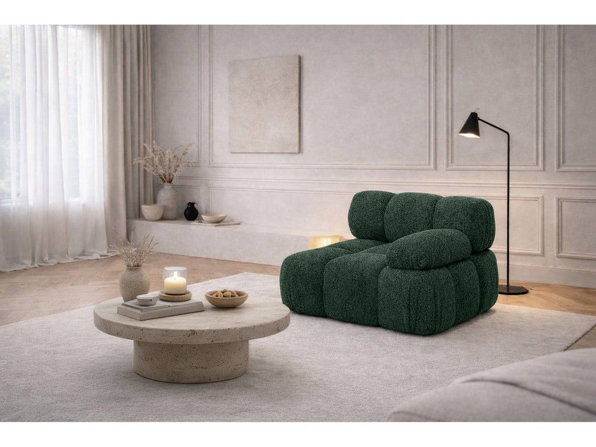 Canapé modulable vert tissu