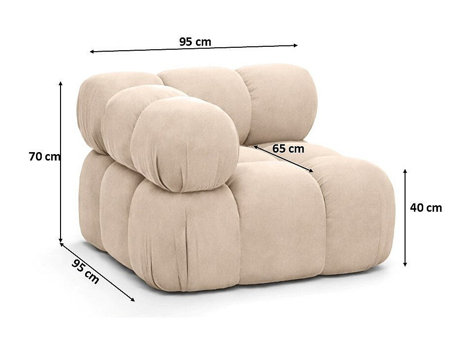 Canapé modulable beige tissu