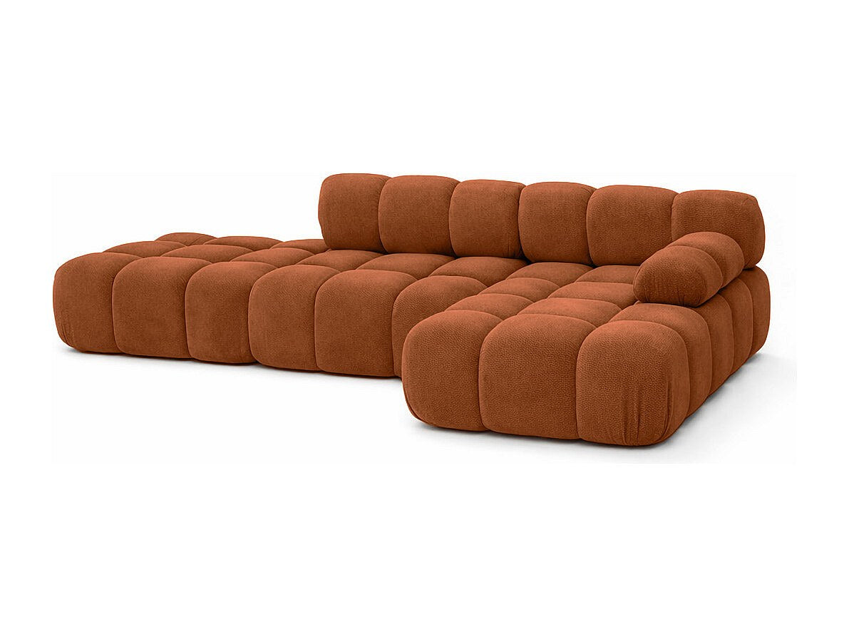 Pouf pour canapé modulable marron tissu