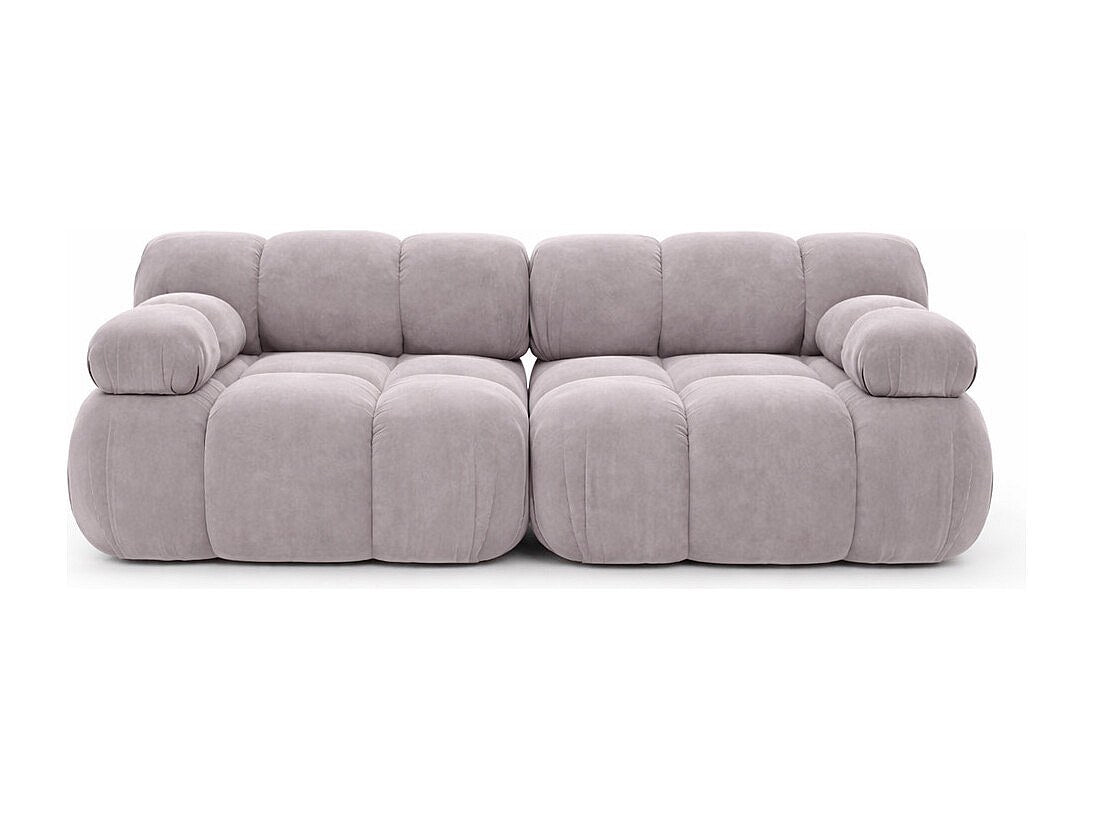 Canapé modulable 2 places gris tissu