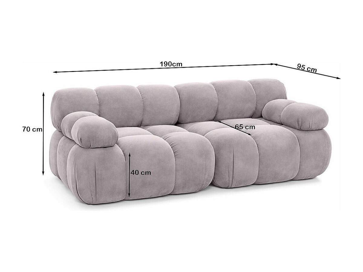 Canapé modulable 2 places gris tissu