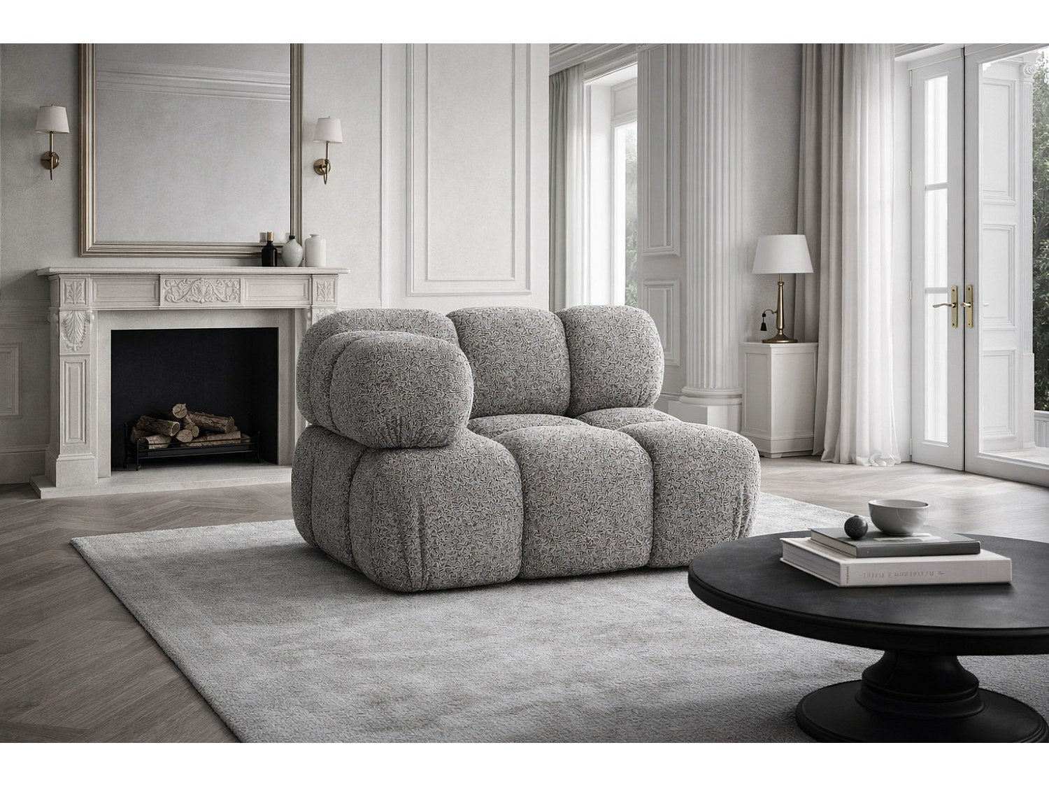 Canapé modulable marron tissu