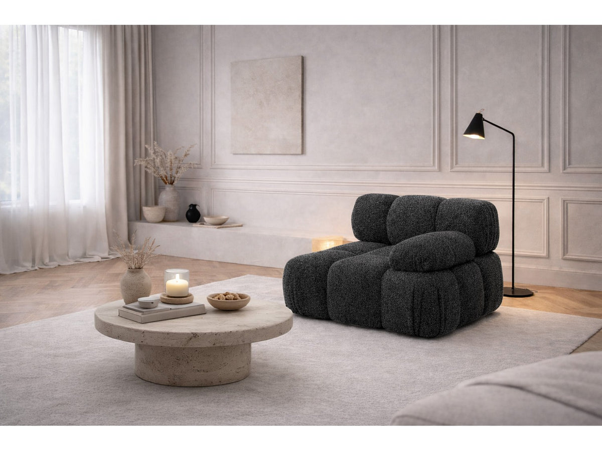 Canapé modulable gris tissu