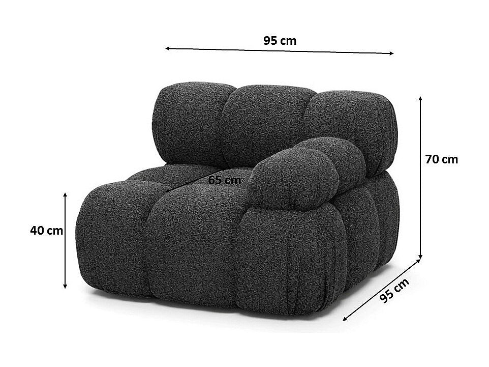 Canapé modulable gris tissu
