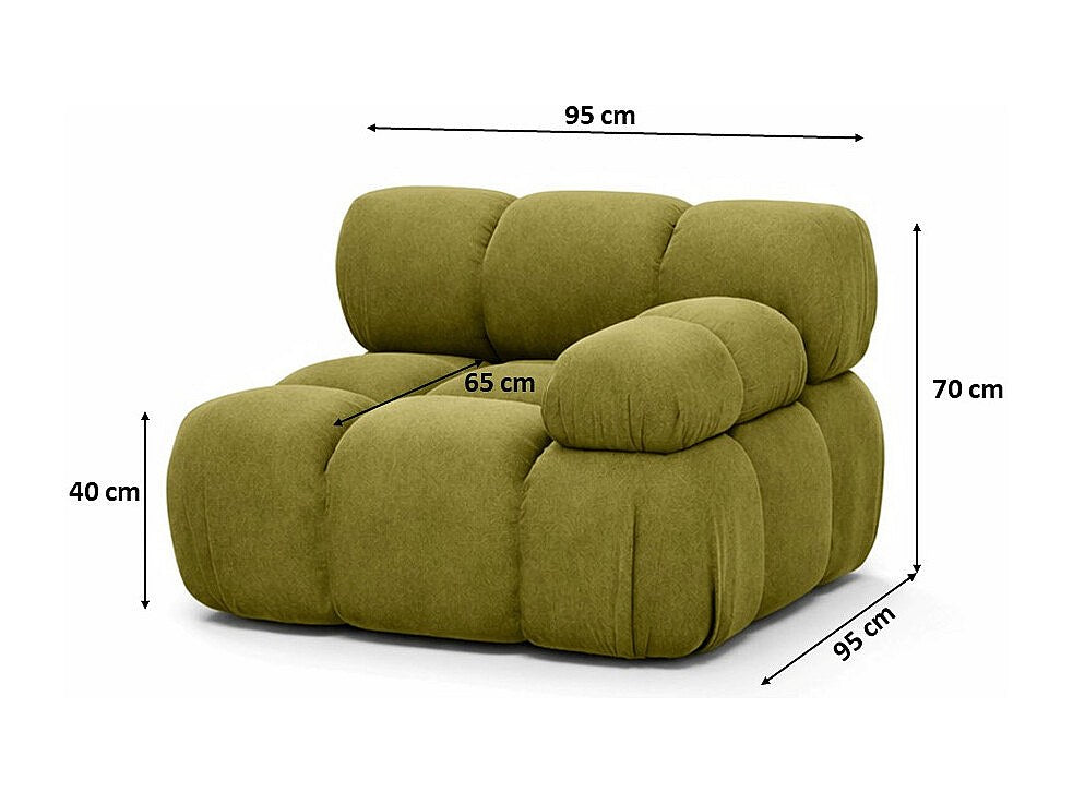 Canapé modulable vert tissu