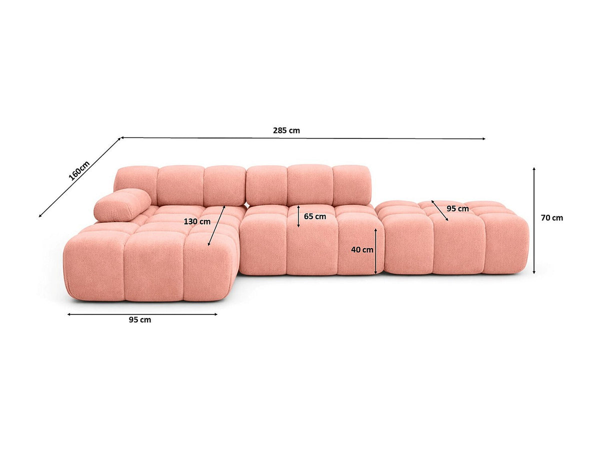 Pouf pour canapé modulable rose tissu