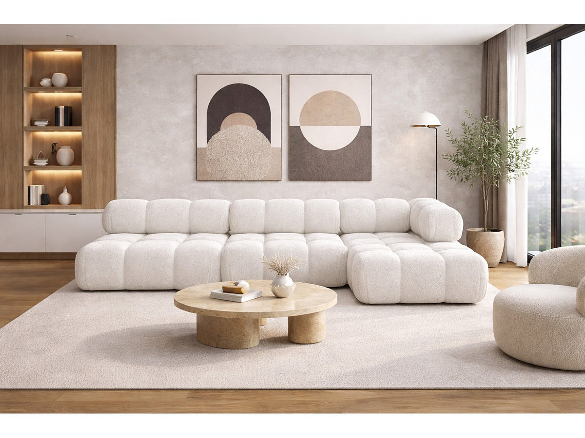 Canapé modulable beige tissu