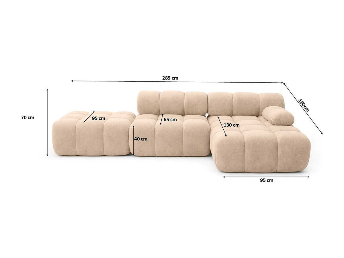 Pouf pour canapé modulable beige tissu