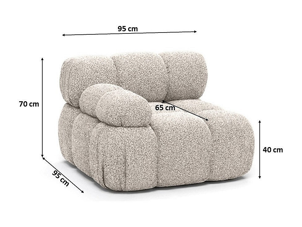 Canapé modulable beige tissu