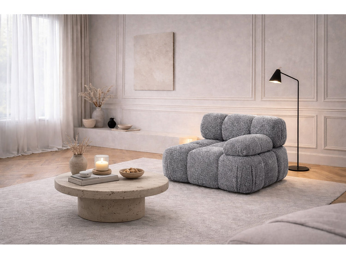 Canapé modulable gris tissu