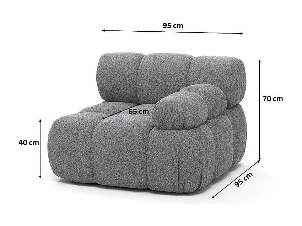 Canapé modulable gris tissu