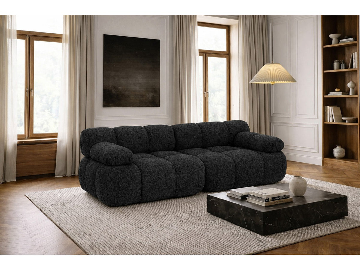 Canapé modulable 2 places gris tissu