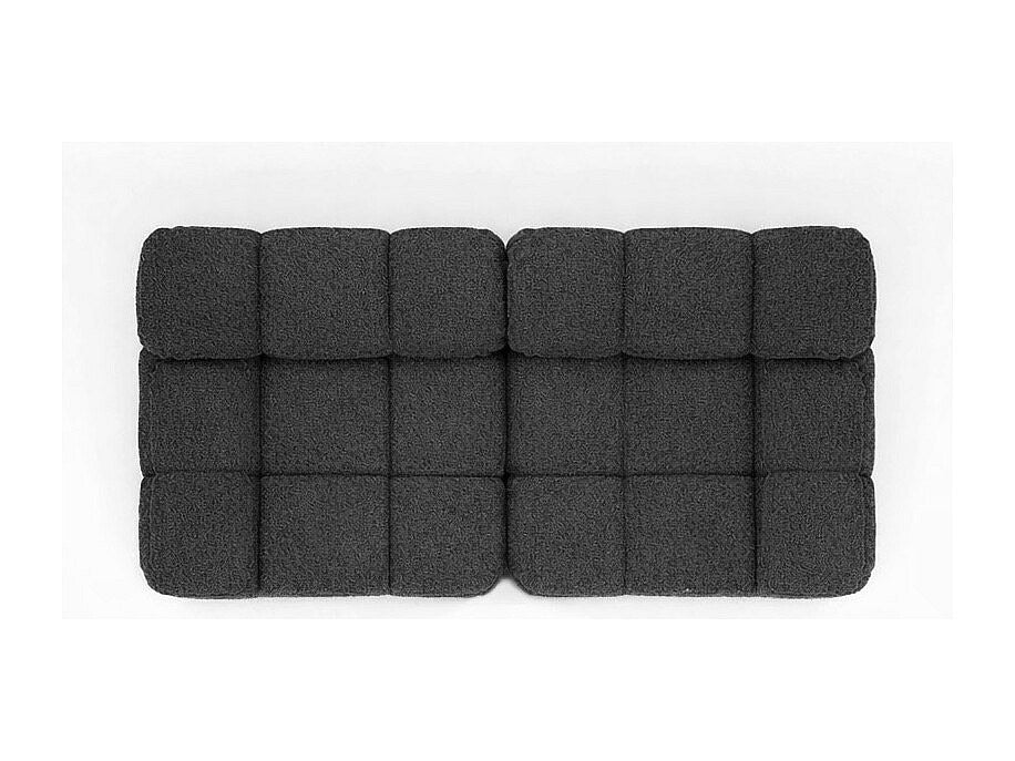 Canapé modulable 2 places gris tissu