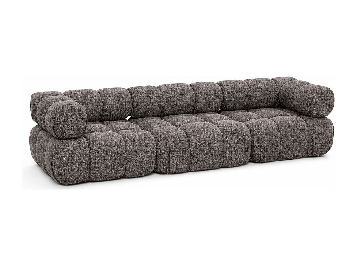 Canapé modulable 3 places marron tissu
