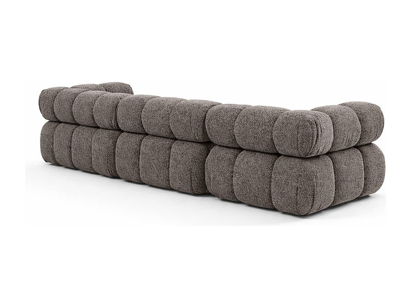 Canapé modulable 3 places marron tissu