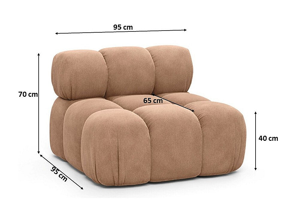 Canapé modulable marron tissu