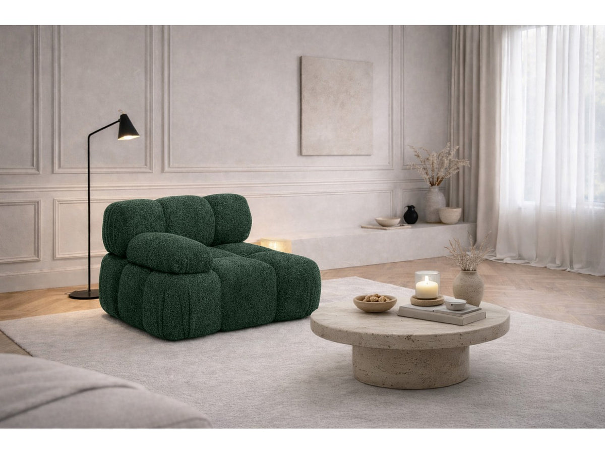 Canapé modulable vert tissu