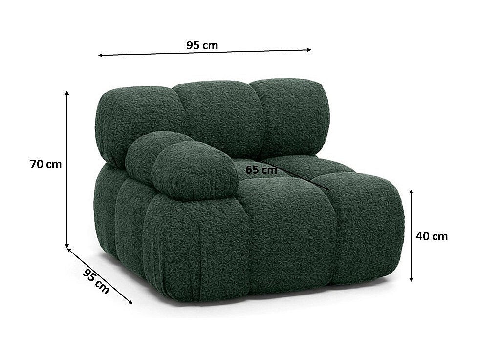 Canapé modulable vert tissu