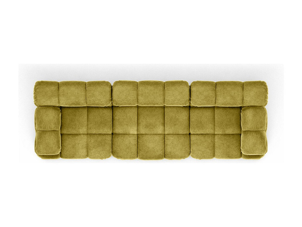 Canapé modulable 3 places vert tissu