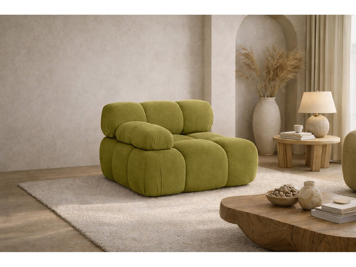 Canapé modulable vert tissu