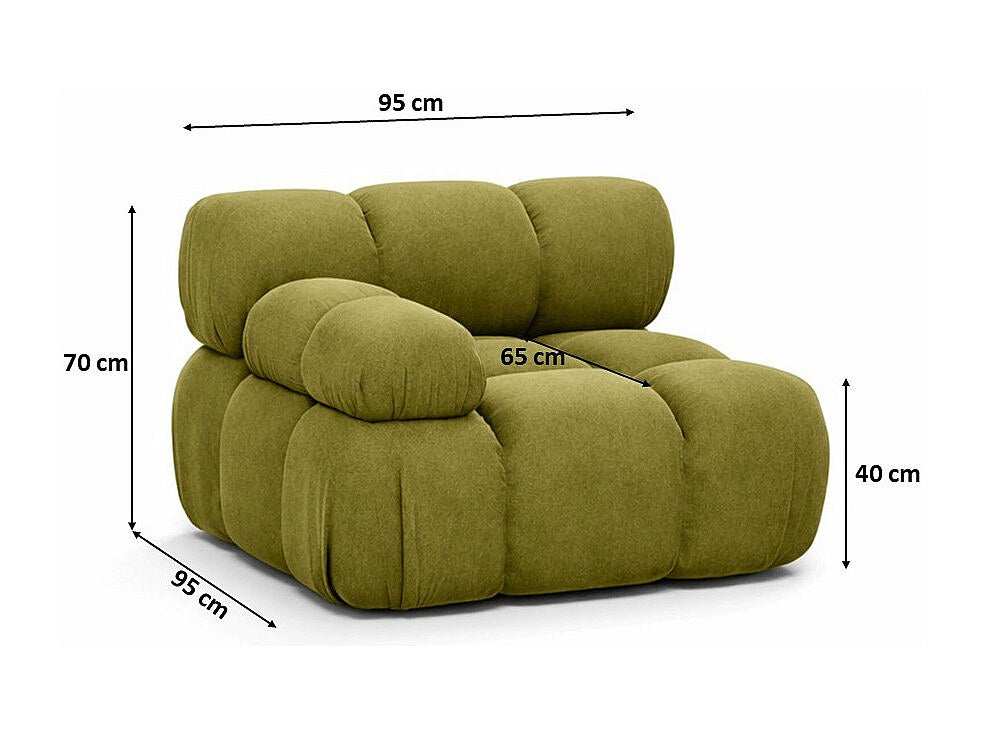 Canapé modulable vert tissu