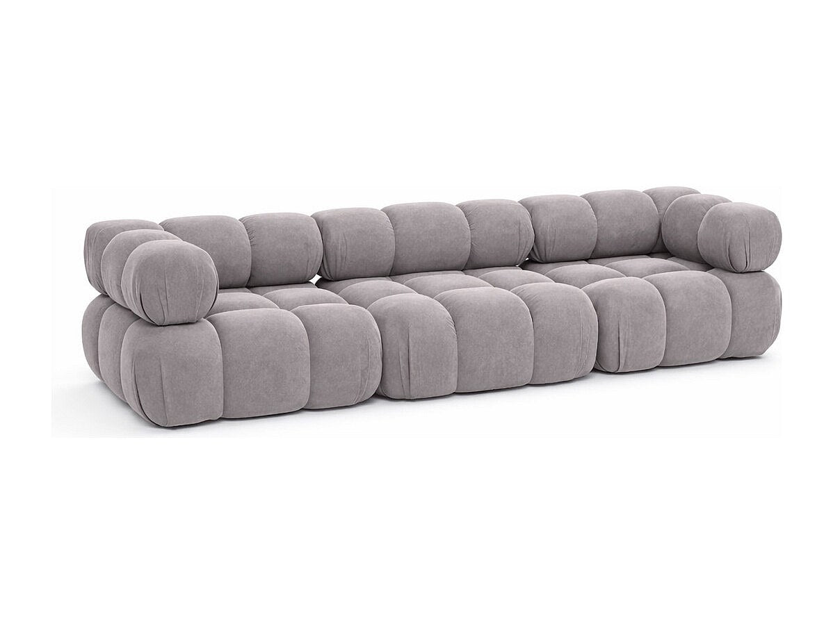 Canapé modulable 3 places gris tissu