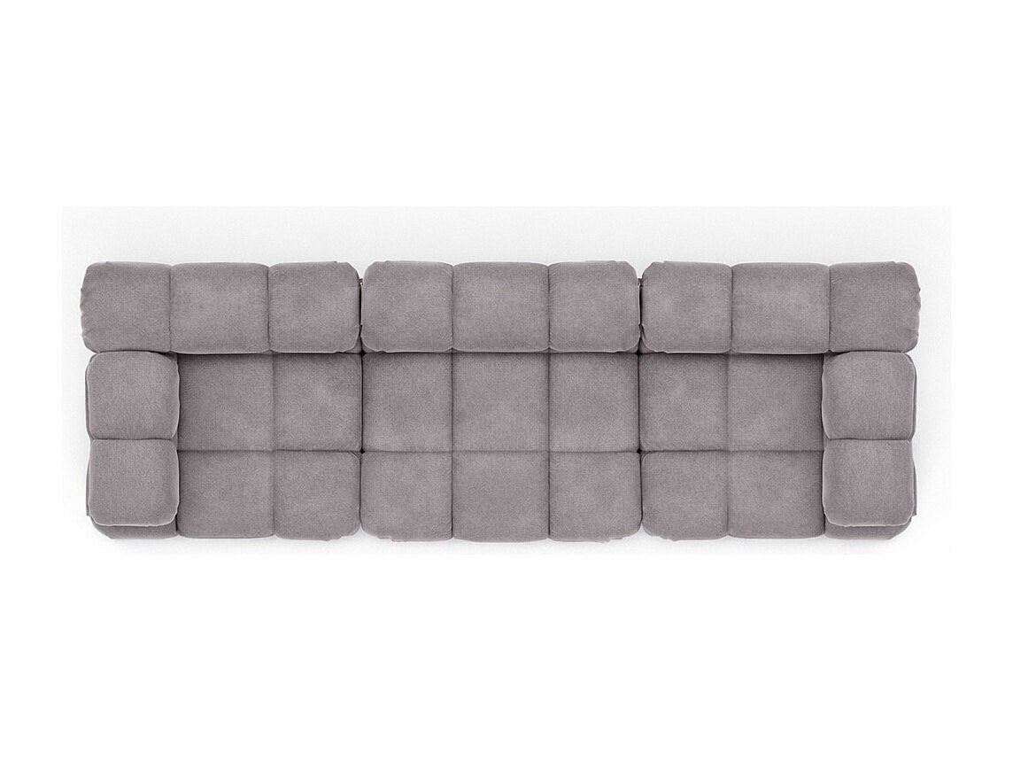 Canapé modulable 3 places gris tissu