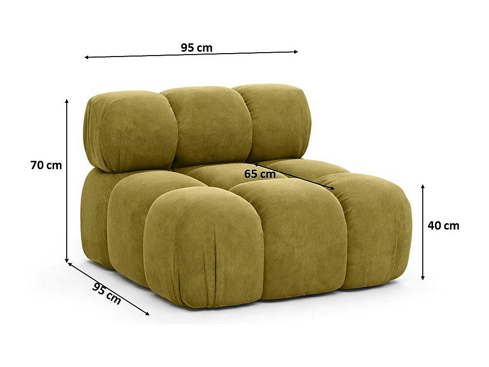 Canapé modulable vert tissu