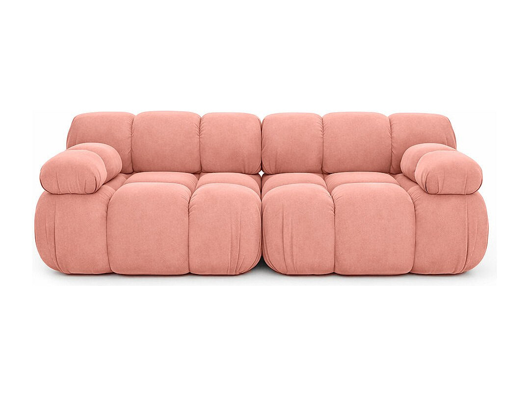Canapé modulable 2 places rose tissu