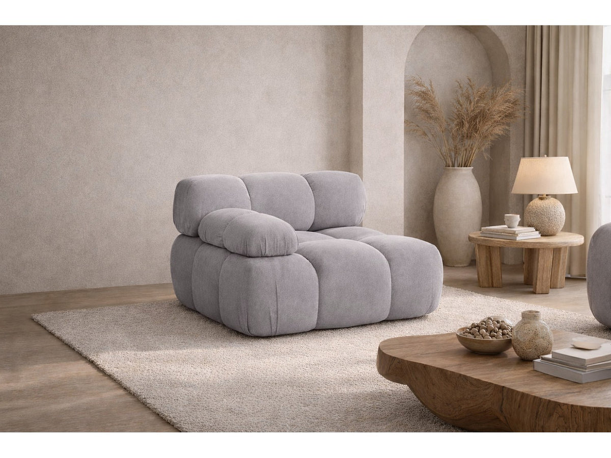 Canapé modulable gris tissu