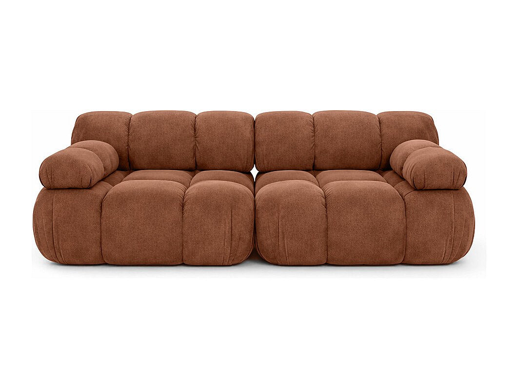 Canapé modulable 2 places marron tissu