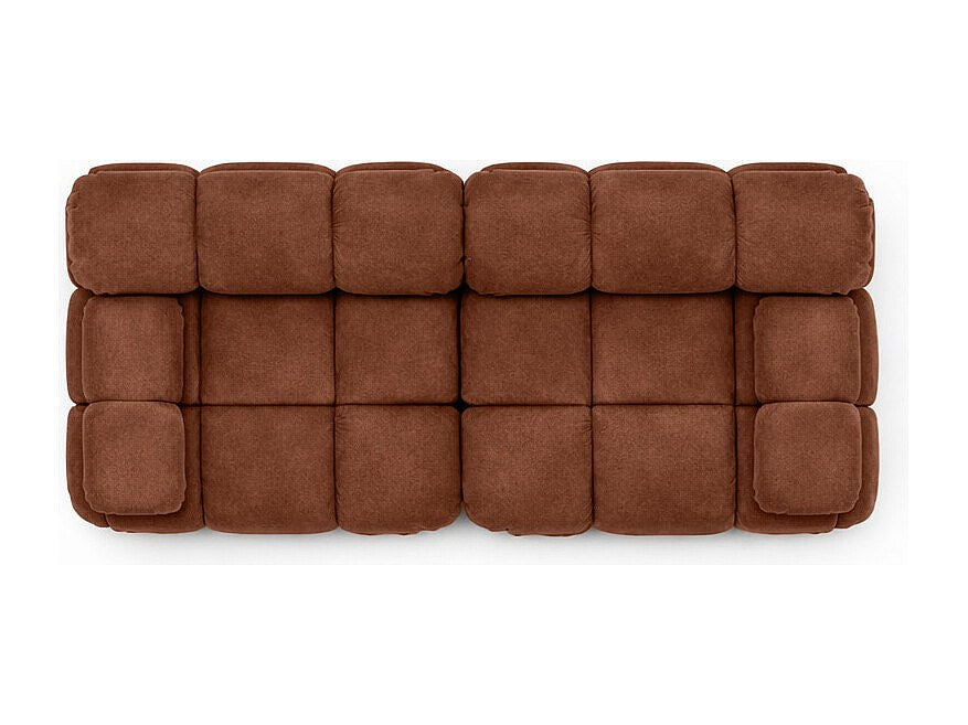 Canapé modulable 2 places marron tissu