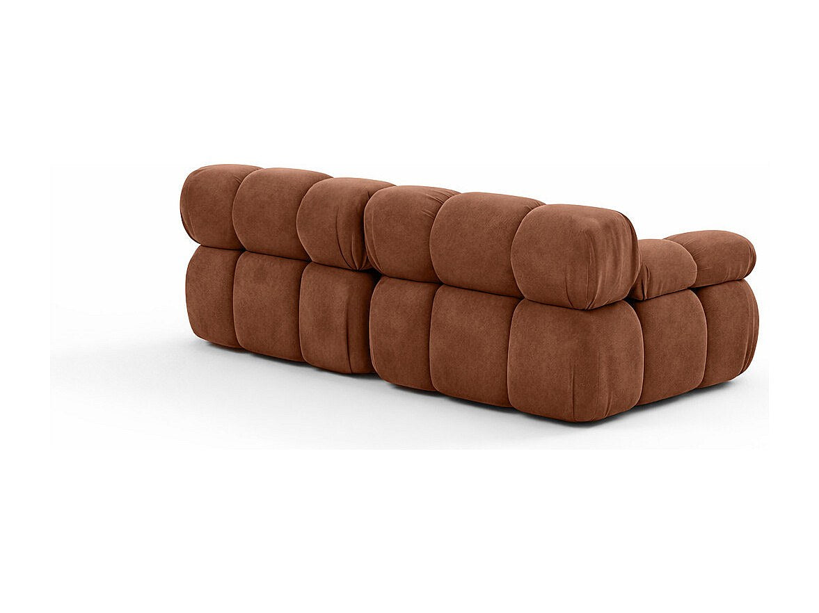 Canapé modulable 2 places marron tissu