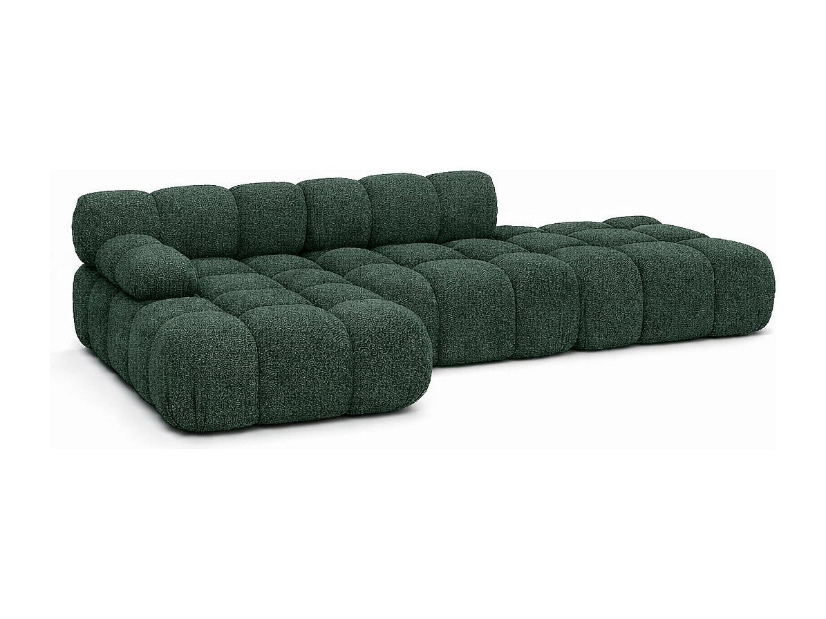 Pouf pour canapé modulable vert tissu